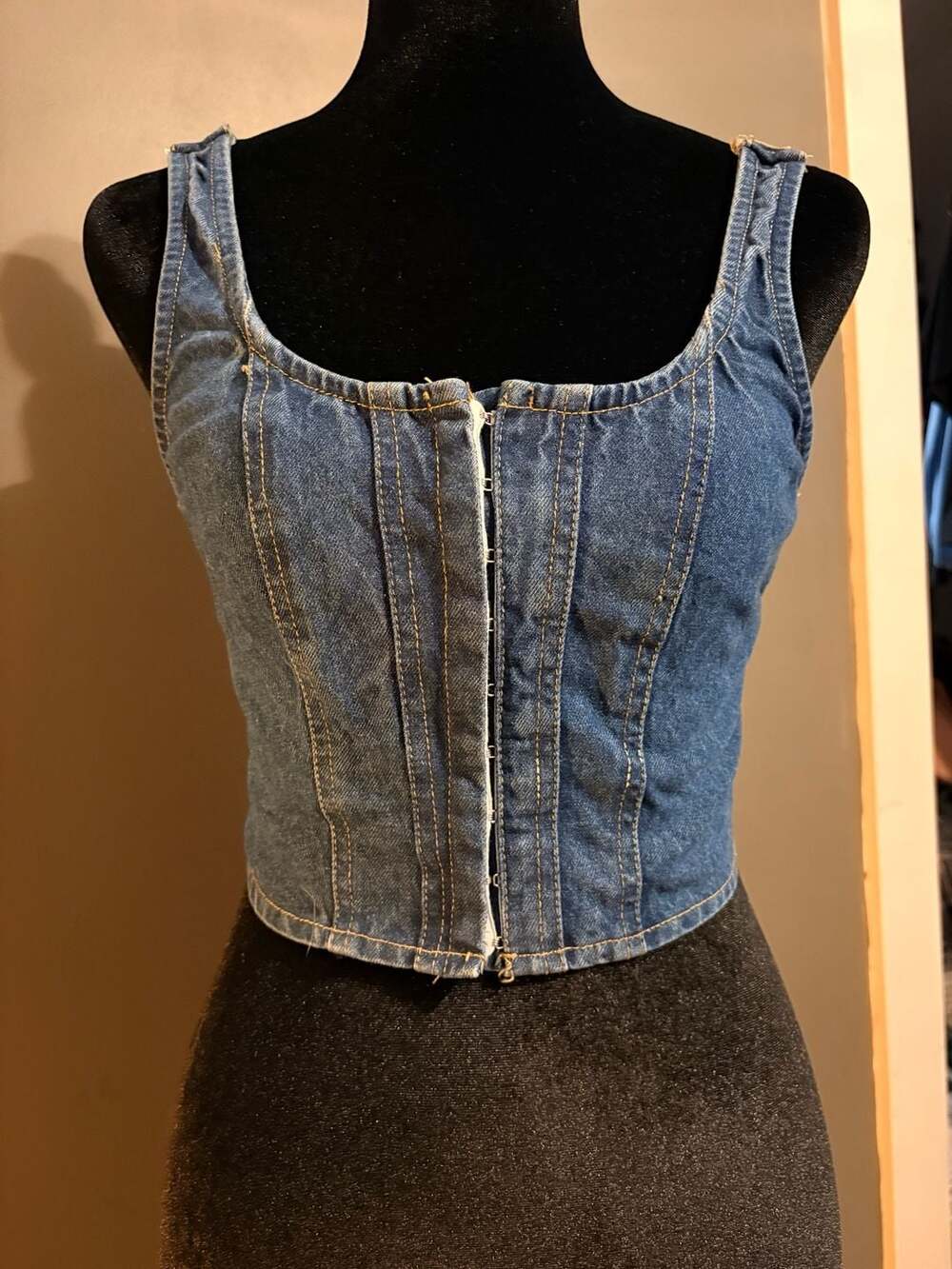 Lone Star Women's Blue Denim Corset Tank Top